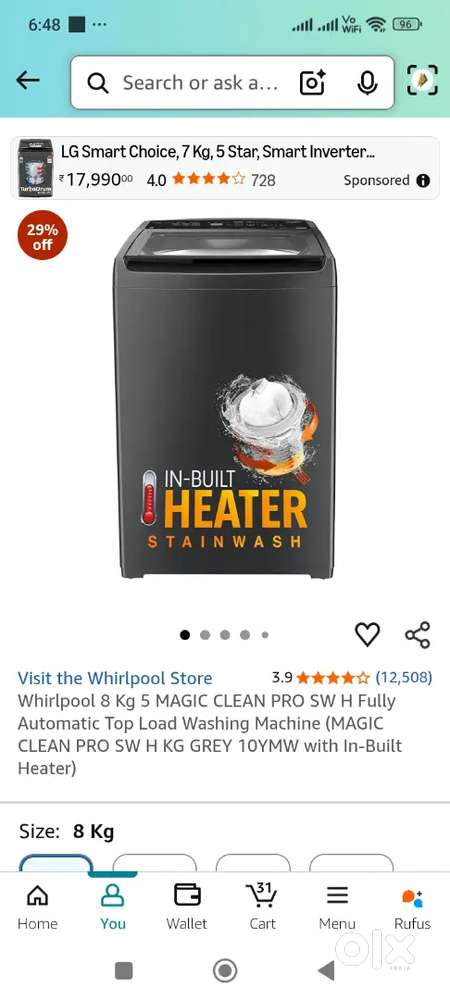 3 Month old fully automatic washing machine