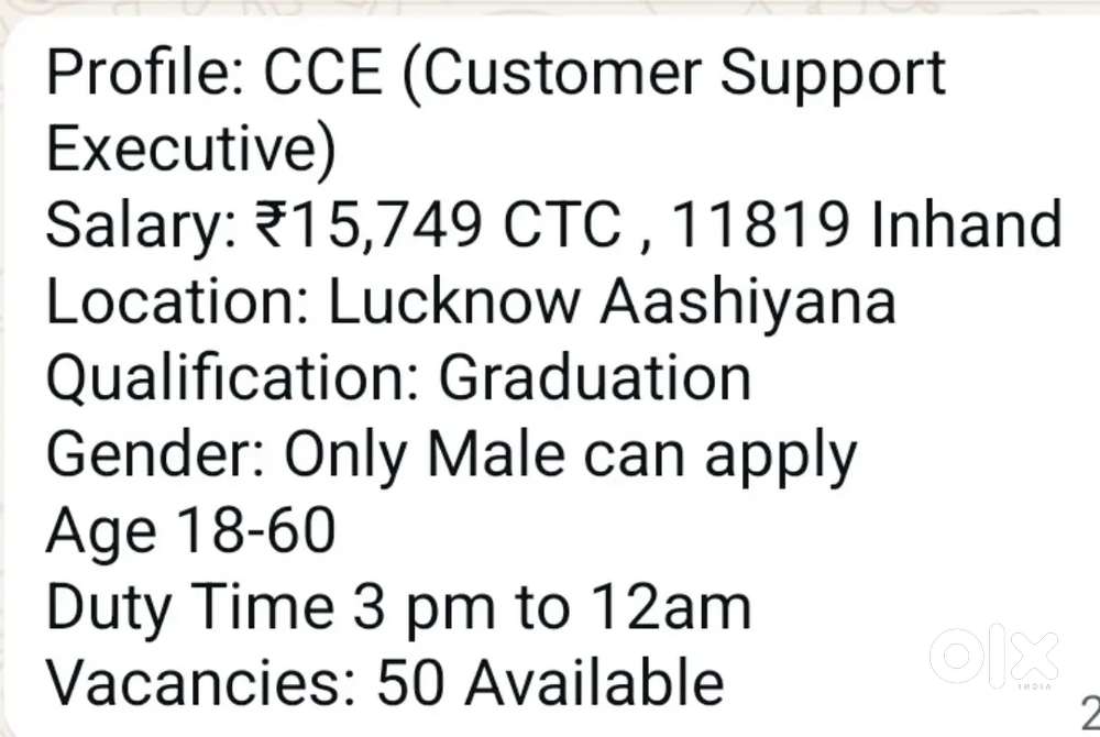 Urgent Telecaller Vacancy  Office Job