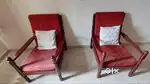 Solid rosewood sofaset 3+1+1 with 2nos. teak chairs
