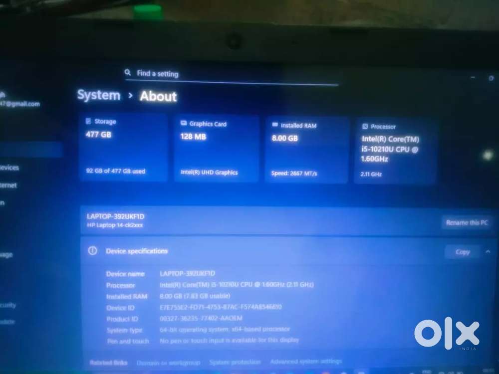Hp laptop New 1 year office gifted if one wants contact me