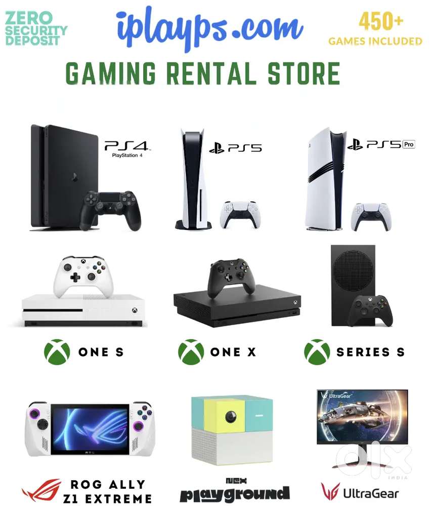 Rent PS4 PS5 XBOX  For Rent with 450+ Games in Hyderabad