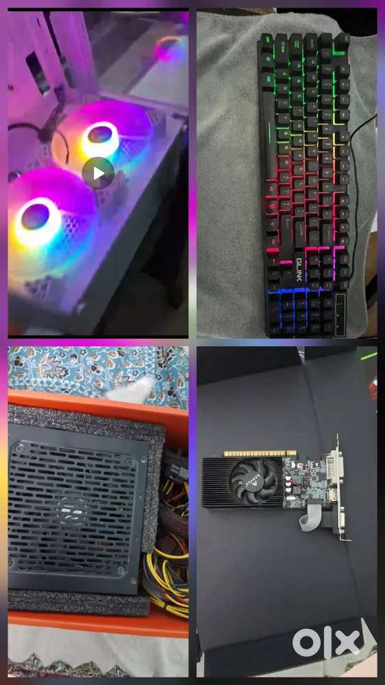 GT 730 4 GB GRAPHIC CARD , 5 FAN ZEBRONICS CABINET RGB KEYBOARD 500W