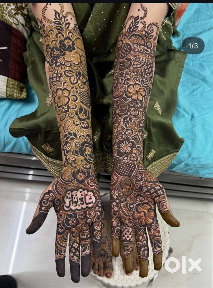 Mehndi design makeup facial head massage