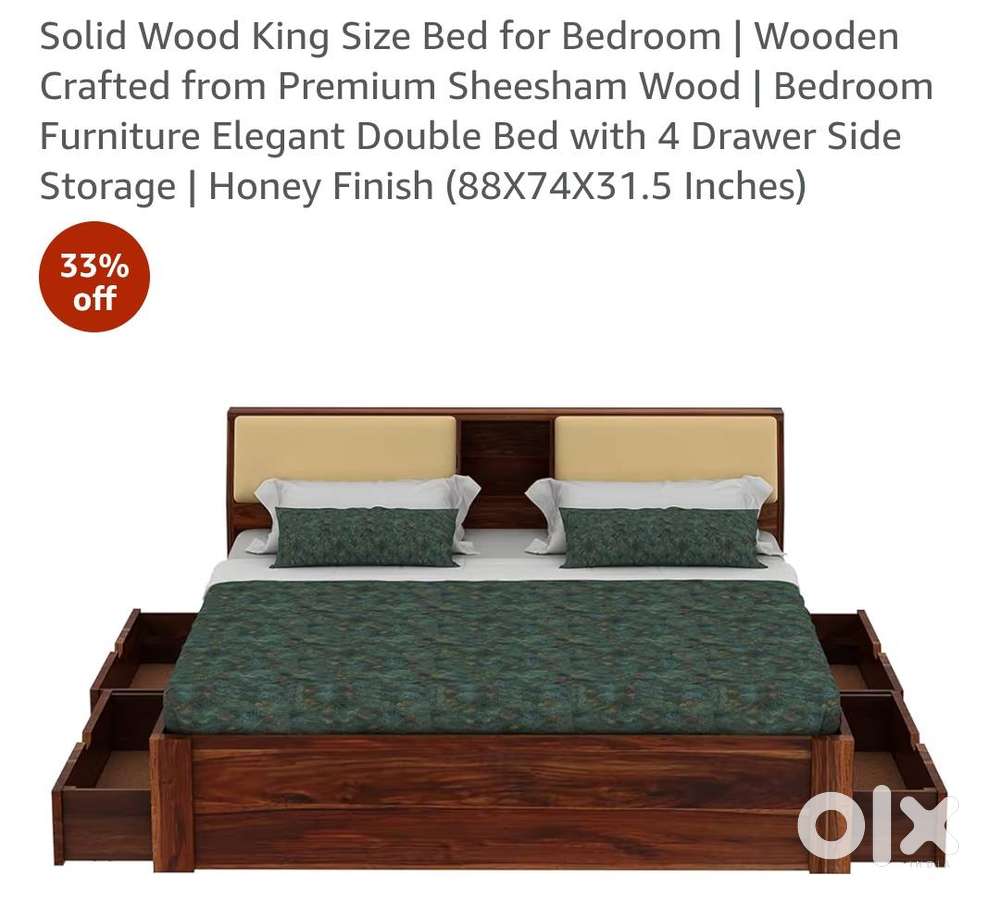 King Size Cot With Drawers - Storage