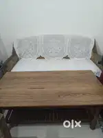5 seater sofa set and wooden table