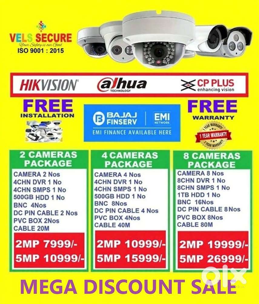 OFFER OF          2MP  DAHUA or CP PLUS or HIKVISION  CCTV CAMERA   DA