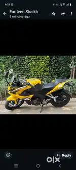 Bajaj pulser RS200cc yellow colour
