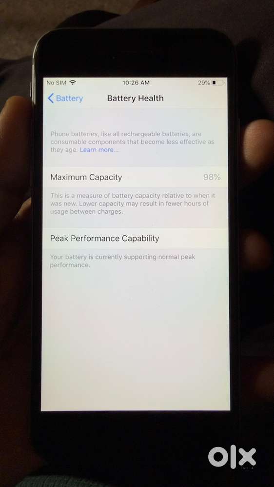 Iphone 6 with 98% battery health with 32 GB