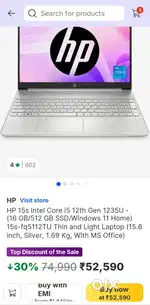 hp laptop 15s