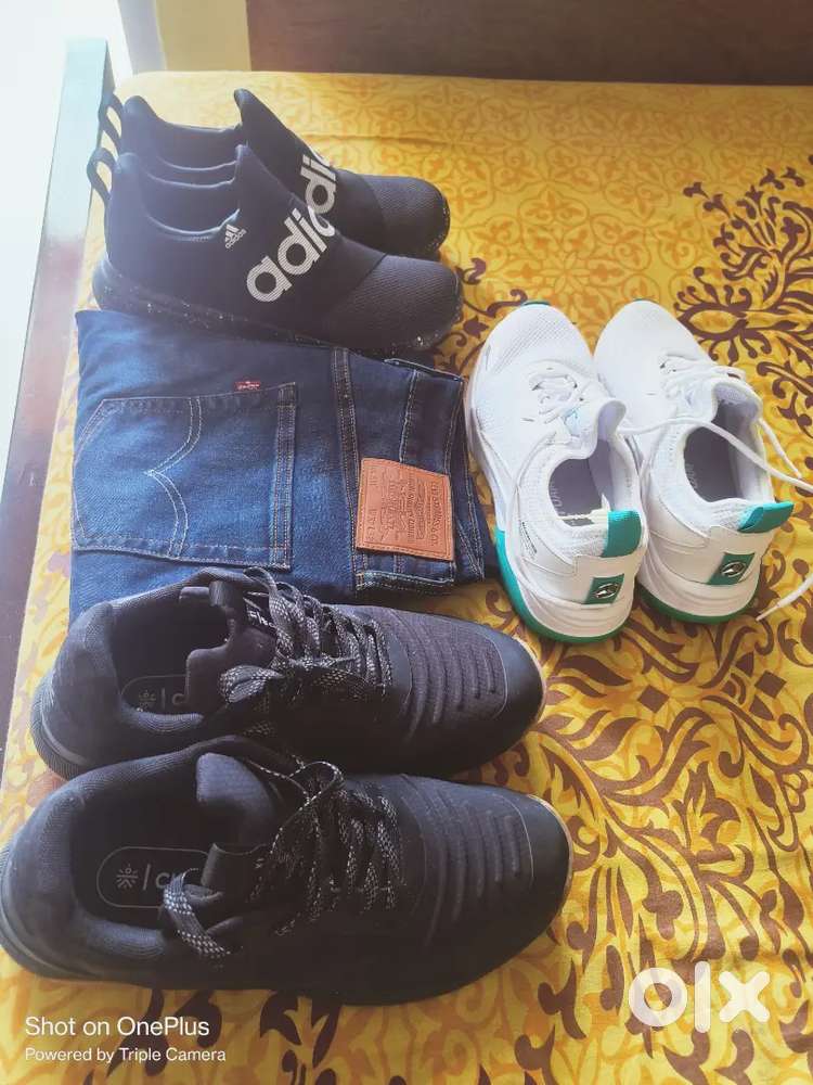 3 pair of shoes (Puma,Adidas and cult sport),All are number..9 n Jeans
