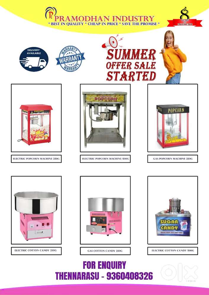 Popcorn Machine and cotton Candy  Available