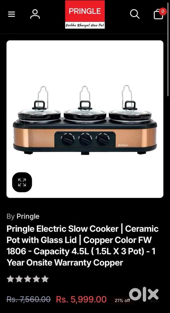 Pringles Triple Slow Cooker sealed packed at heavy discounted price