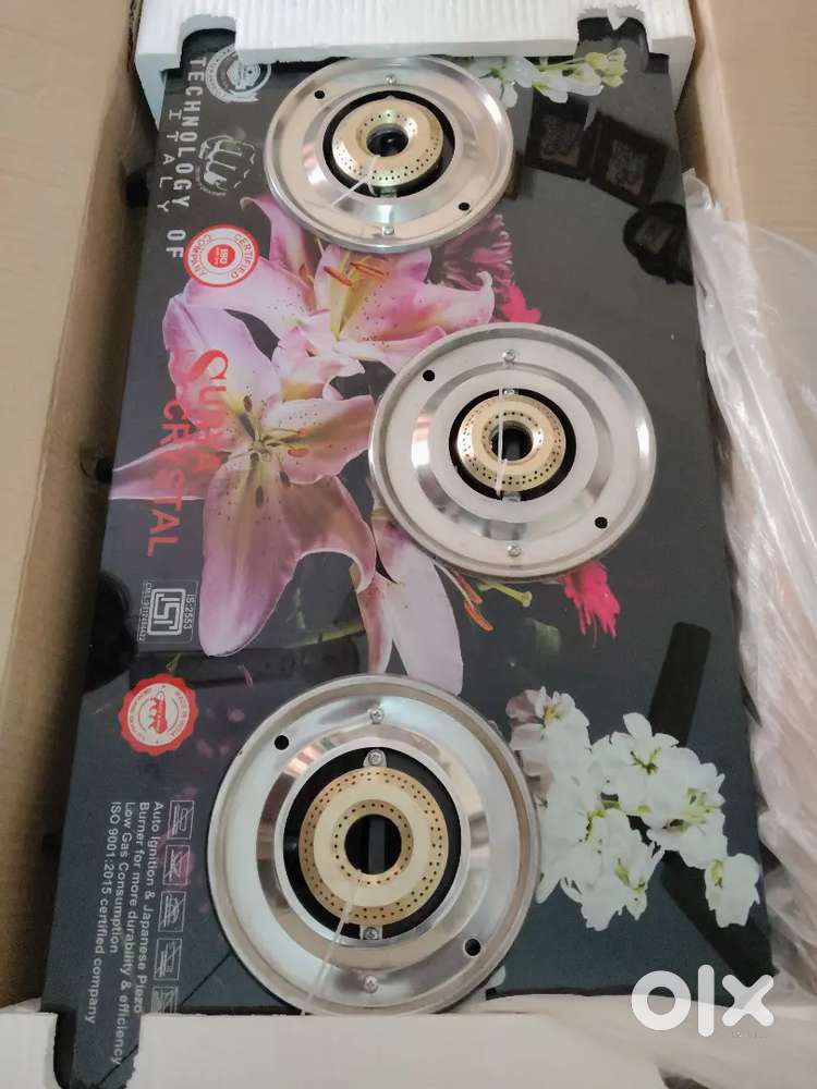 3 burner wala surya crystal chula