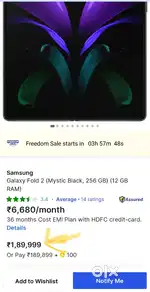 Samsung zfold 2 5g 256gb perfect working condition