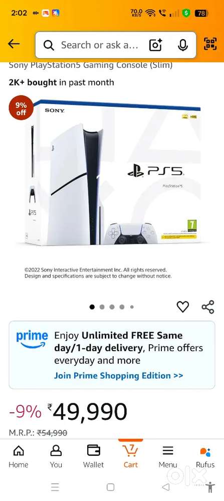 Playstation 5 slim disc 1TB