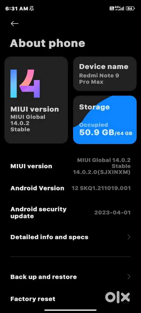 Radmi note 9pro maxOnly 6900 me