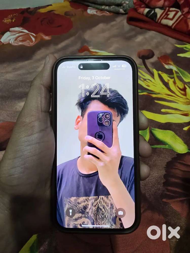 I phone 14 pro deep purple 84 battry health 128 gb