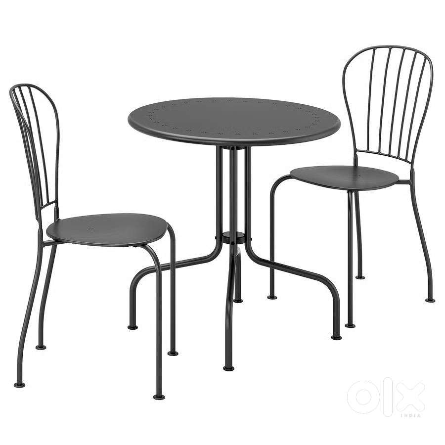 IKEA LÄCKÖ Outdoor Table with 2 Chairs – Black (Brand New Condition)