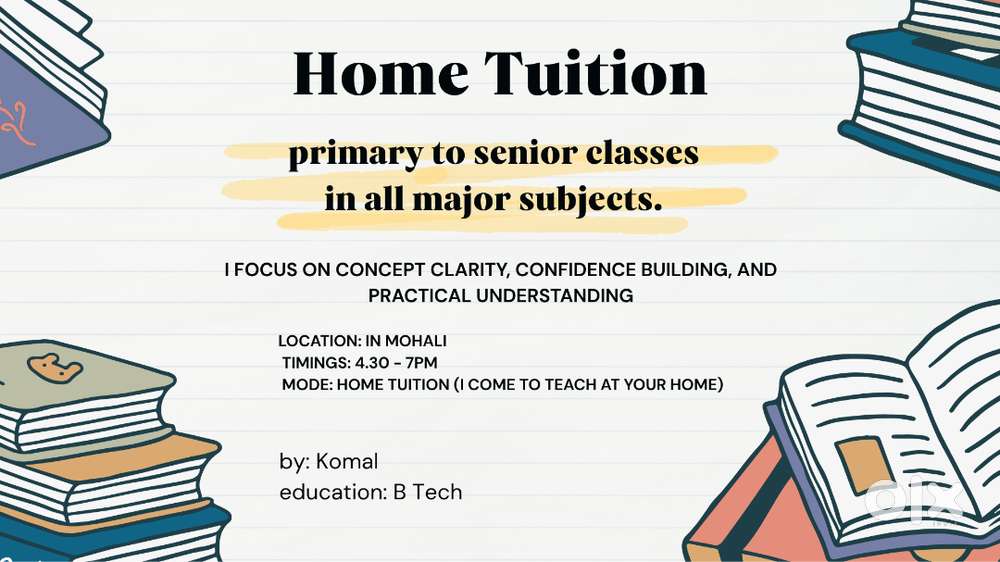 One-on-One Personalized Home Tuition for All Subjects