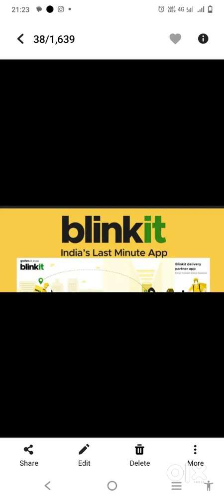 Hiring for chandigarh blinkit delivery boy job