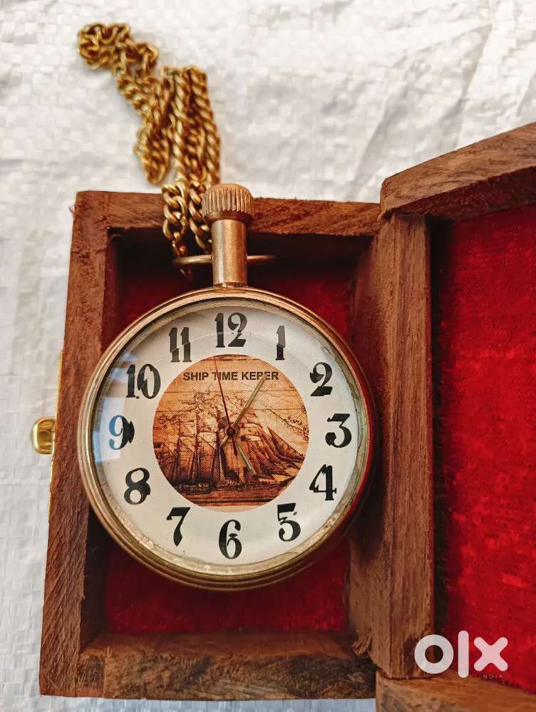 Antique gandhi time pocket watch key type with working condition..