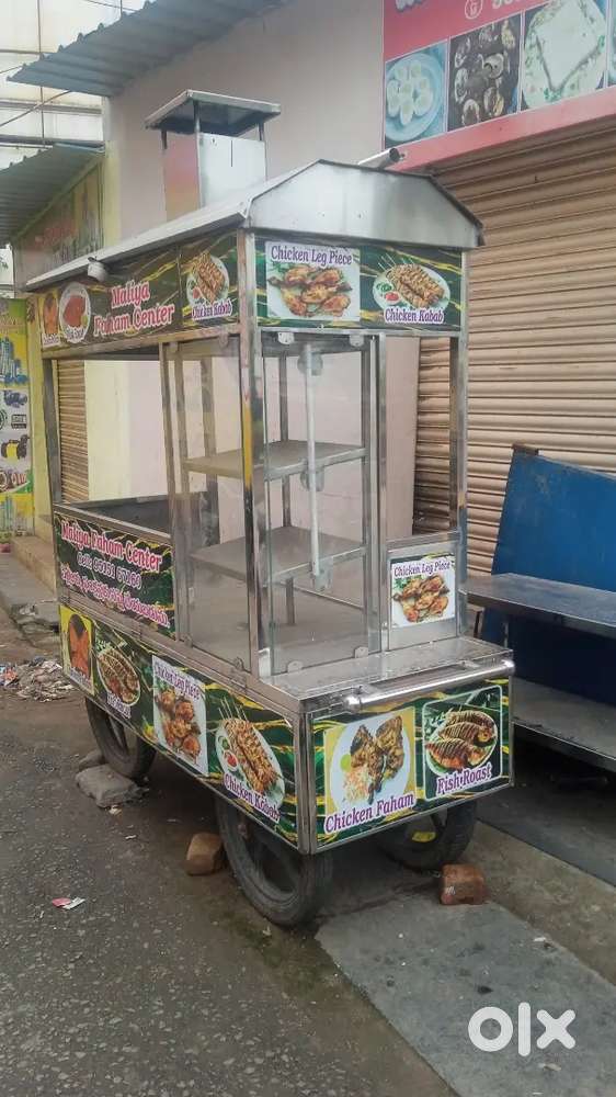 SS steel 4 wheel food cart