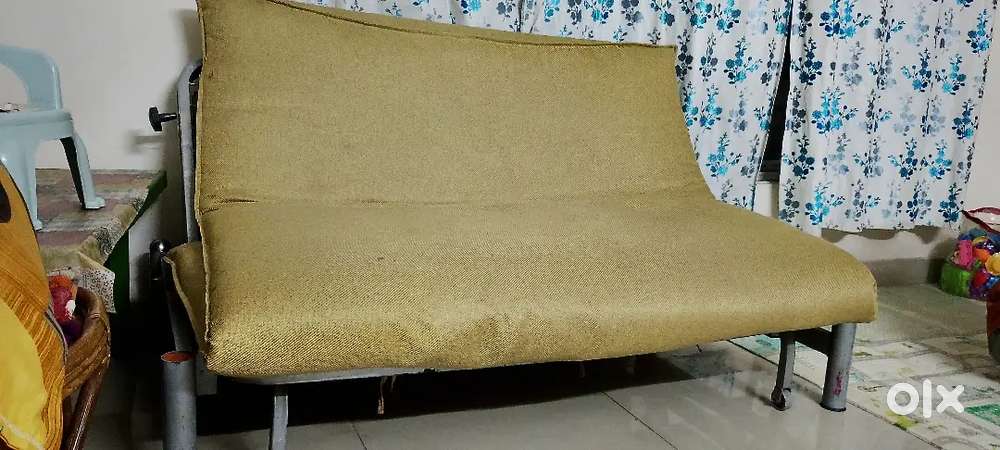 Steel sofa cum bed