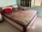 King Size Teak Wood Box Bed with Other Furnitures For Sale