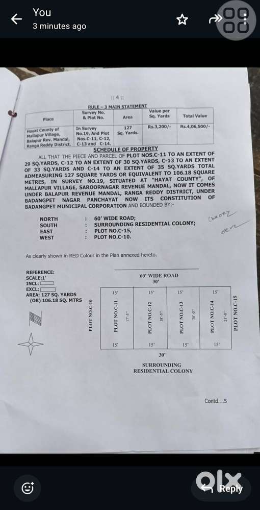 Hi m selling my plot in hayath county at balapur.