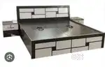 Today’s off buy new double bed with box -6499/-Emi on