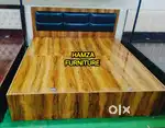 HAMZA FURNITURE NEW DESIGNER STYLISH PARTICLE WOOD KING SIZE BED 6BY6