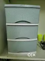 Plastic 3-Layer Storage Drawer Cabinet – Light Blue