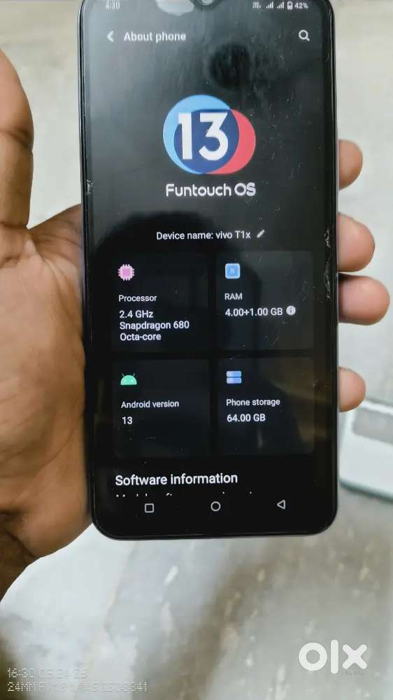 Vivo t1x 4 GB 64 gb