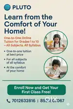 Online one to one tution from 1-10 grades.