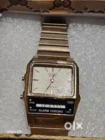 CASIO Vintage rose Gold Stainless Steel analog digital unisex watch