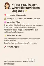 Hiring Beautician – Where Beauty Meets Elegance 
| salary upto 40k