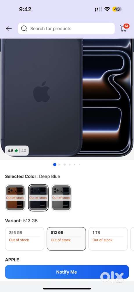 IPHONE 17 PRO MAX 512gb Blue seal pack