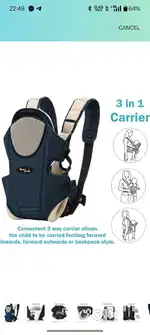 Mom's Pride Baby Carrier Bag for 0 to 18 Month Baby