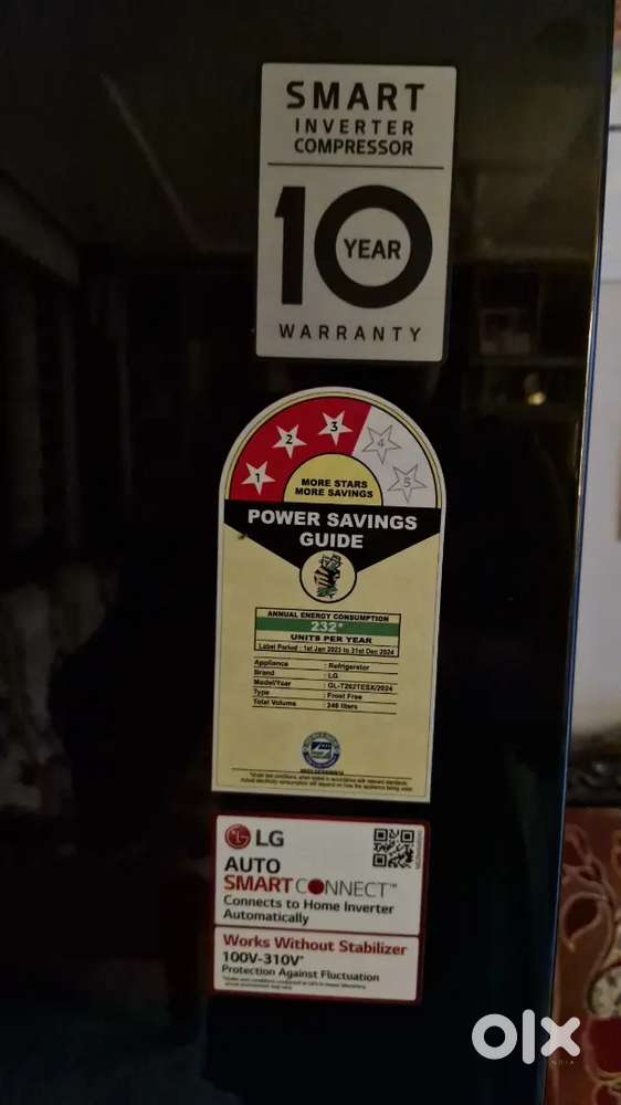 2024 LG 246L 3-Star Smart Inverter Fridge (GL-T262TESX)