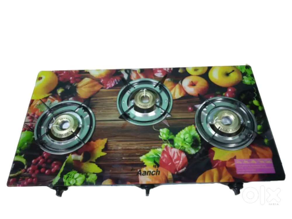 Surya Aanch 3 Burner Automatic Toughened Glass Gas Stove