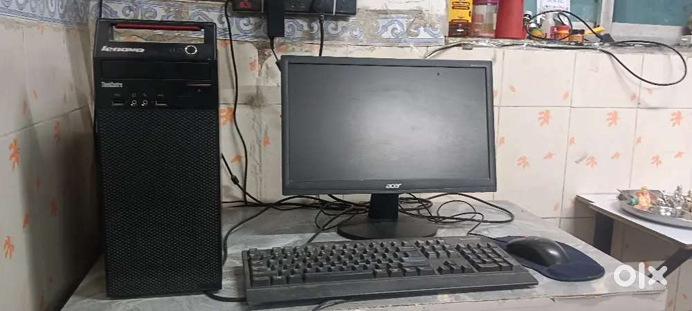 Acer monitor, lenovo cpu,mouse and keyboard