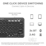 AMKETTE Optimus 4 in 1 Compact Bluetooth, Wireless Keyboard  (Grey)