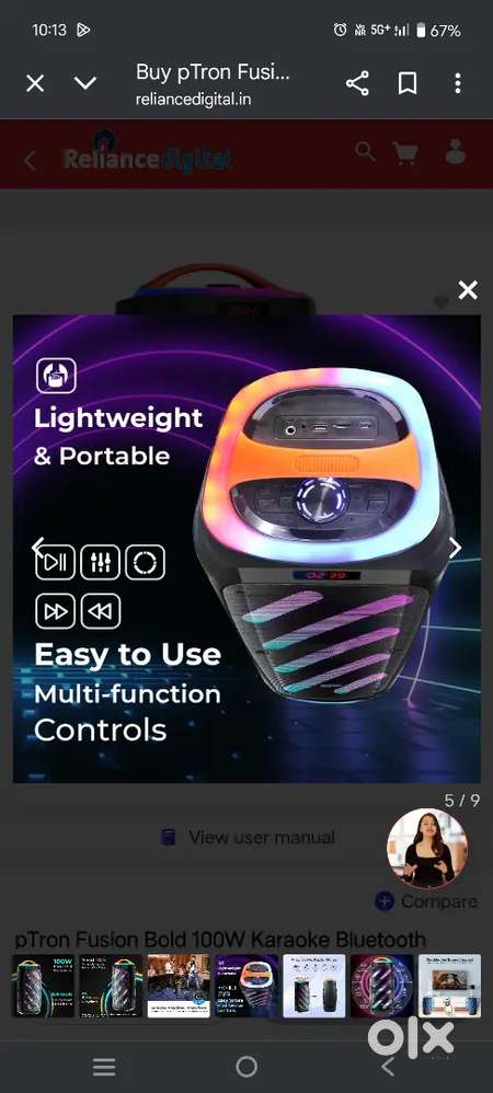 Ptron party play 100w speaker most loud speaker wth full good quality