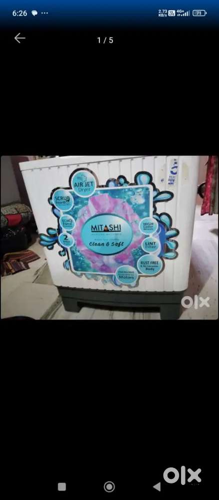Mitashi washing machine for sale 1 year old with pipe