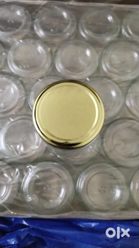 Glass jar .. With golden cap