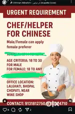 Chinese and Italian chef for choupati in bhopal