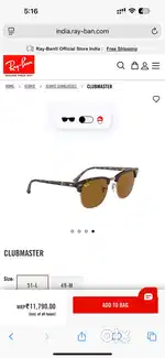 Original Ray-Ban ORB3016 Brown & Gold Club-master
