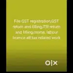 Gst ITR msme food licence and all tax related works