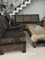 Solid wood tahli sofa set + center table