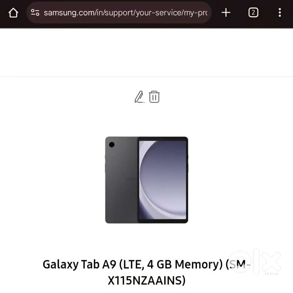 Samsung Galaxy Tab A9 (LTE, 4GB MEMORY) SINGLE SIM + WIFI